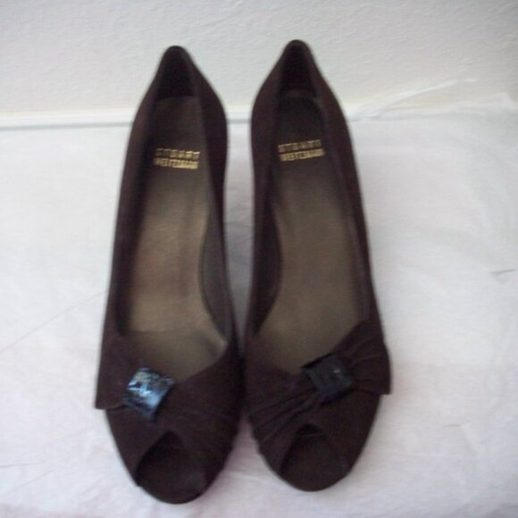Stuart Weitzman Shoes - Stuart Weitzman Suede D. Brown Open Toe Shoe 8